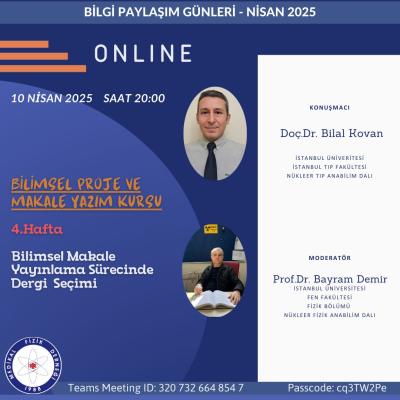 Bilimsel Makale Yayınlama Sürecinde Dergi Seçimi - 10 Nisan 2025