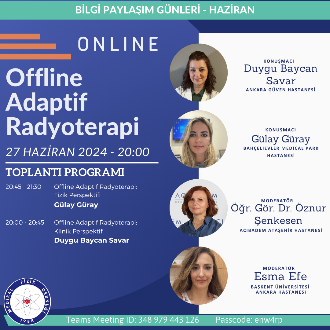 Bilgi Paylaşım Günleri 27 Haziran 2024 - Offline Adaptif Radyoterapi