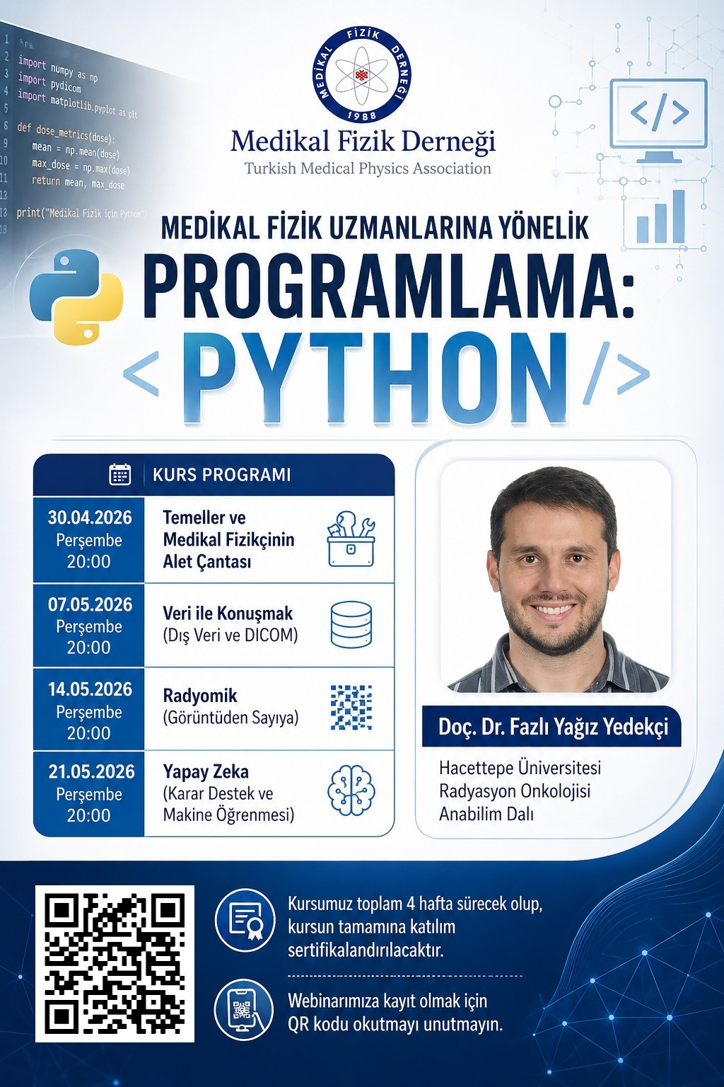 Medikal Fizik Uzmanlarına Yönelik Programlama: Python